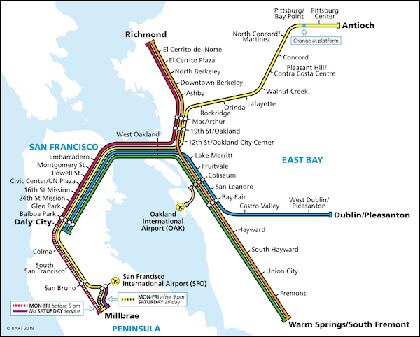 舊金山bart 路線圖